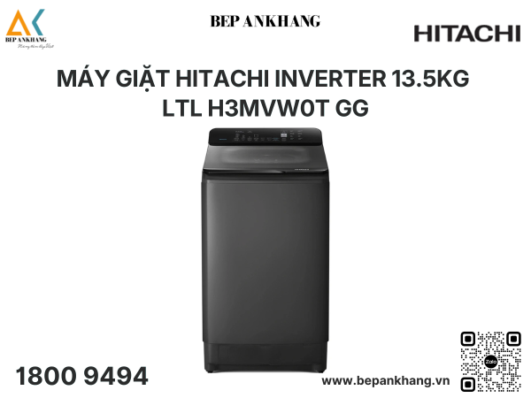 Máy giặt cửa trên Hitachi Inverter 13.5kg LTL H3MVW0T GG